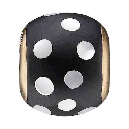 Model 623-G109, Sort kugle med hvide prikker i perlemor hos Guldsmykket.dk