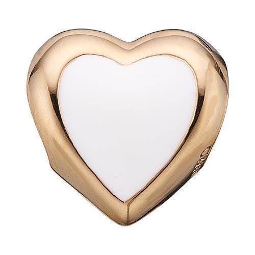 Christina Forgyldt sølv Big Enamel Heart Hjerte med hvid emalje, model 623-G14 køb det billigst hos Guldsmykket.dk her