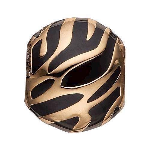 Christina Forgyldte sølv Wild Enamel Kugle med mønster og sort emalje, model 623-G50 køb det billigst hos Guldsmykket.dk her
