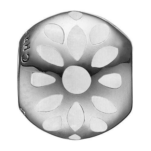 Model 623-S111, Blank kugle med blomst i hvid perlemor hos Guldsmykket.dk