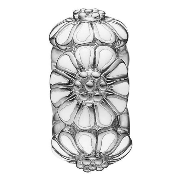 Model 623-S118white, Marguerite Ring med hvid emalje hos Guldsmykket.dk