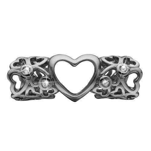 Christina Forever & Ever sort rhodineret charm med hvide topaz, model 630-B78 købes hos Guldsmykket.dk her