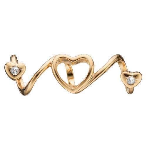 Christina Soul Mate fin bred forgyldt charm med et stort hjerte og hvide topaz, model 630-G80 købes hos Guldsmykket.dk her