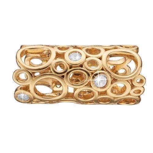 Christina Champagne Love bred forgyldt charm af små cirkler med hvide topaz, model 630-G81 købes hos Guldsmykket.dk her