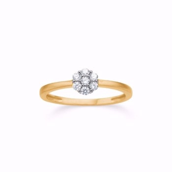 smuk blomster roset ring med zirkoner