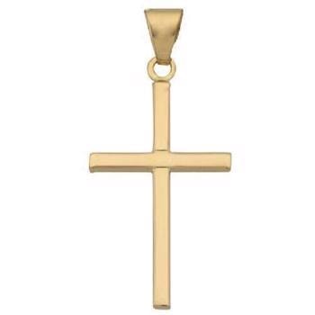 Stolpe kors fra BNH i blank 8 kt guld, Lille - 13 x 21 mm