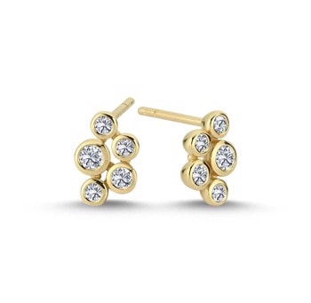 14 kt rødguld Bubbles ørestikkere med i alt 0,28 ct diamanter Wesselton SI