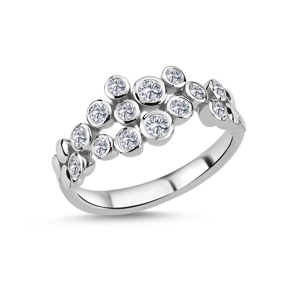 14 kt hvidguld Bubbles ring med i alt 0,38 ct diamanter Wesselton SI