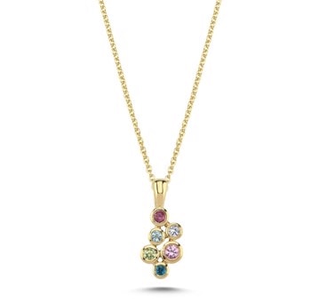 14 kt rødguld Bubbles multicolour vedhæng med i alt 0,02 ct diamanter Wesselton SI