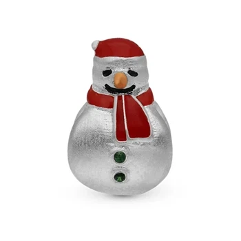 Snowman charm, Sterling Sølv - Charm til 4 mm Christina armbånd