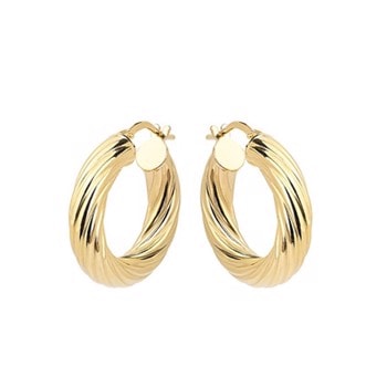 CHUNKY HOOPS creoler i forgyldt sølv, Ø18 x 3,75 mm