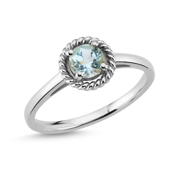 Nuran Darling Topas ring i 14 karat Hvid guld
