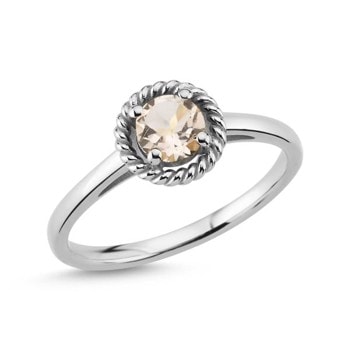 Nuran Darling Morganit ring i 14 karat Hvid guld