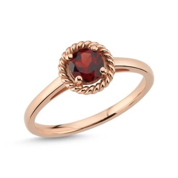 Nuran Darling Granat ring i 14 karat Rosa guld