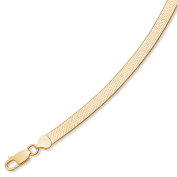 Forgyldt slange armbånd 7,0 mm bred og 21 cm lang