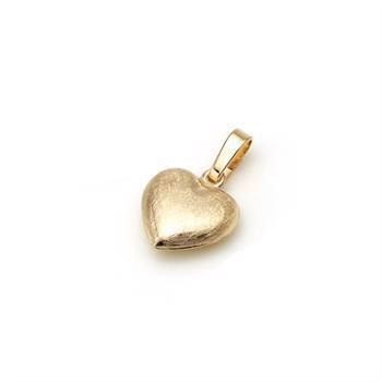 8 kt hjerte vedhæng med skøjtemat / blank overflade, måler 13 x 14,5 mm uden øsken