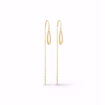 Ørehængere i 8 Karat Guld – Dråbeformet Design med Kæder