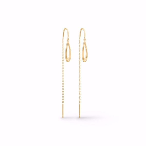 Ørehængere i 8 Karat Guld – Dråbeformet Design med Kæder