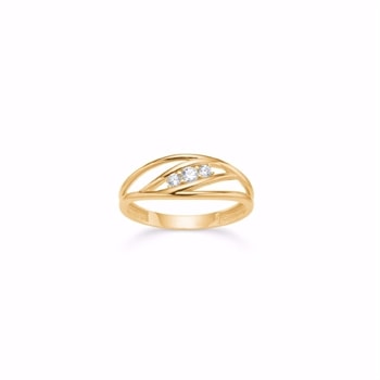 Ring i 8 Karat Guld med Zirkonia – Moderne Design med Elegante Linjer