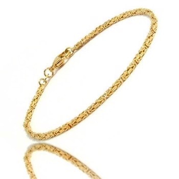 14 karat Massive Guld Kongekæde armbånd fra Danske BNH, 21 cm og 1,8 mm