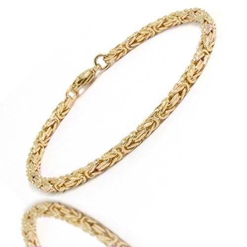 14 karat Massive Guld Kongekæde armbånd fra Danske BNH, 21 cm og 3,2 mm