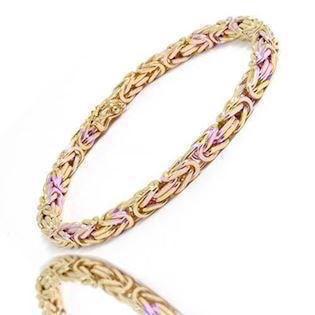 14 karat Massive Guld Kongekæde armbånd fra Danske BNH, 21 cm og 4,0 mm