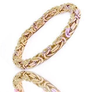 14 karat Massive Guld Kongekæde armbånd fra Danske BNH, 21 cm og 5,6 mm