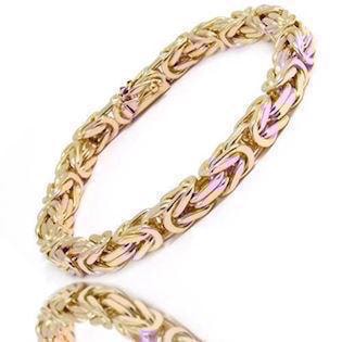 14 karat Massive Guld Kongekæde armbånd fra Danske BNH, 21 cm og 6,8 mm