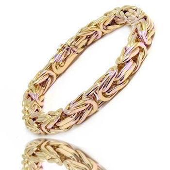 14 karat Massive Guld Kongekæde armbånd fra Danske BNH, 21 cm og 8,6 mm