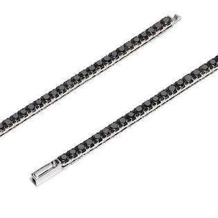 18 kt hvidgulds tennis armbånd m/ 5,41 ct sorte brillanter