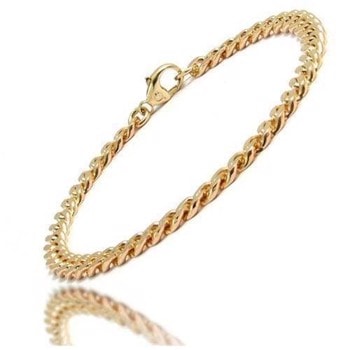 8 kt Panser Facet armbånd, 4,7 mm  (Tråd 1,35), længde 23 cm