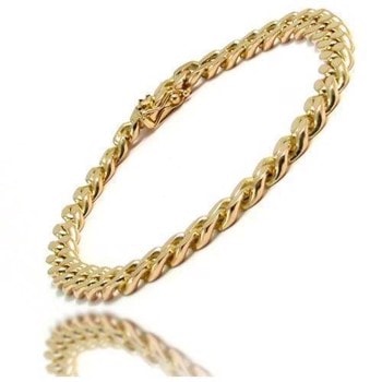 Panser Facet-14 kt Guld armbånd, ankel kæder og halskæde