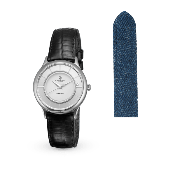 Hos Guldsmykket.dk har vi dit nye Smykkeur fraChristina Collection model 645-SWBL-Denim