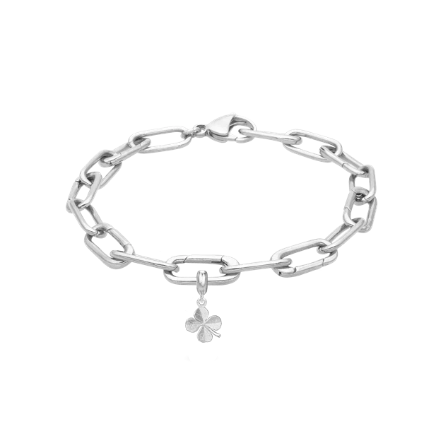 Firkløver small link armbånd til charms sæt, fra Christina Jewelry & Watches, 17-21 cm