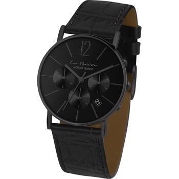 La Passion Sort stål herre ur fra Jacques Lemans, LP-123Q