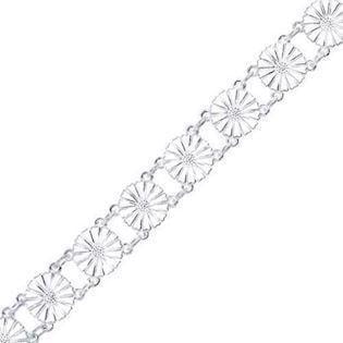 Lund Marguerit armbånd i sølv med hvid emaljeret 11,0 mm blomster