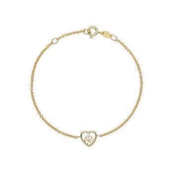 Lund Copenhagen 5 mm hjerte Marguerit forgyldt armbånd