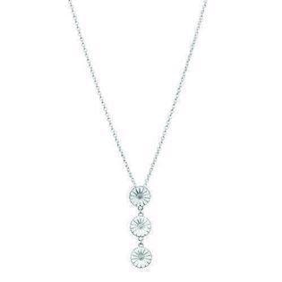 3x11 mm Lund Marguerit 925 sterling sølv Collier blank med hvid emalje, model 902011-3-L-H
