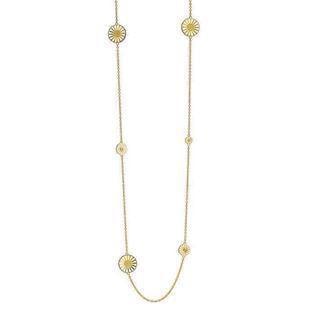 Lund Copenhagen, 1x7,5 mm, 2x11 mm og  3x18 mm, Marguerit 925 sterling sølv collier forgyldt, model 90201790-M