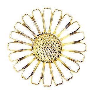 36 mm Lund marguerit broche - hvis med forgydlninger