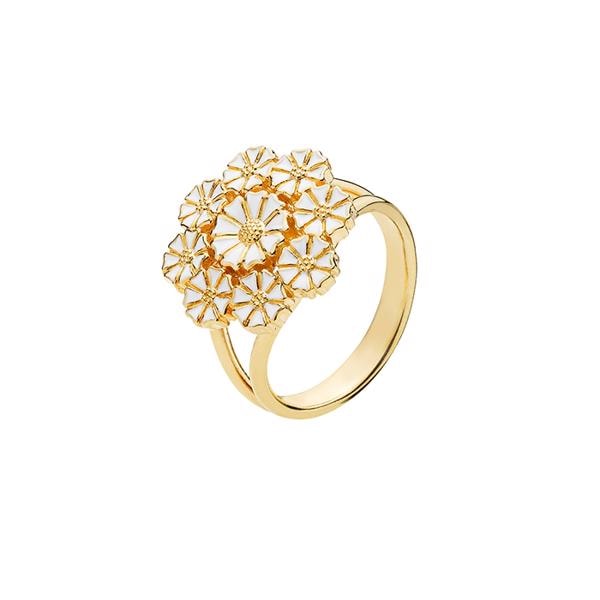 Lund Copenhagen marguerit fingerring med 24 karat forgyldt overflade, model 907027-M