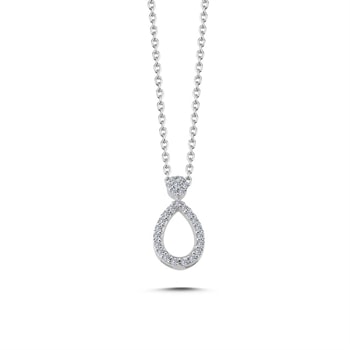 14 kt hvidguld Mira vedhæng med i alt 0,14 ct diamanter Wesselton SI