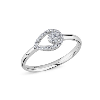 14 kt hvidguld Mira ring med i alt 0,16 ct diamanter Wesselton SI