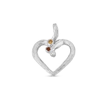 Nuran 14 kt hvidguld vedhæng, fra Nature serien med 3 stk total 0,04 ct Wesselton / SI