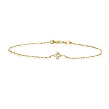 14 kt rødguld Olivia armbånd med i alt 0,04 ct diamanter Wesselton SI i special størrelse 19 cm