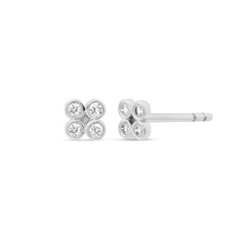 14 kt hvidguld Olivia ørestikkere med i alt 0,08 ct diamanter Wesselton SI