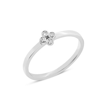 14 kt hvidguld Olivia ring med i alt 0,04 ct diamanter Wesselton SI
