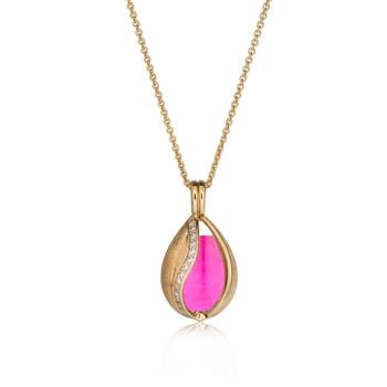 Blankt Smykke Æg med Pink Onyx, fra Blicher Fuglsang