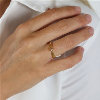 Eternity 8kt Diamant Ring 1x0,03ct Wesselton SI, fra Aagaard