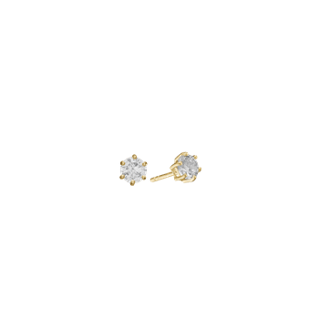 8kt ørestik m/sy.zirconia 5mm, fra aagaard